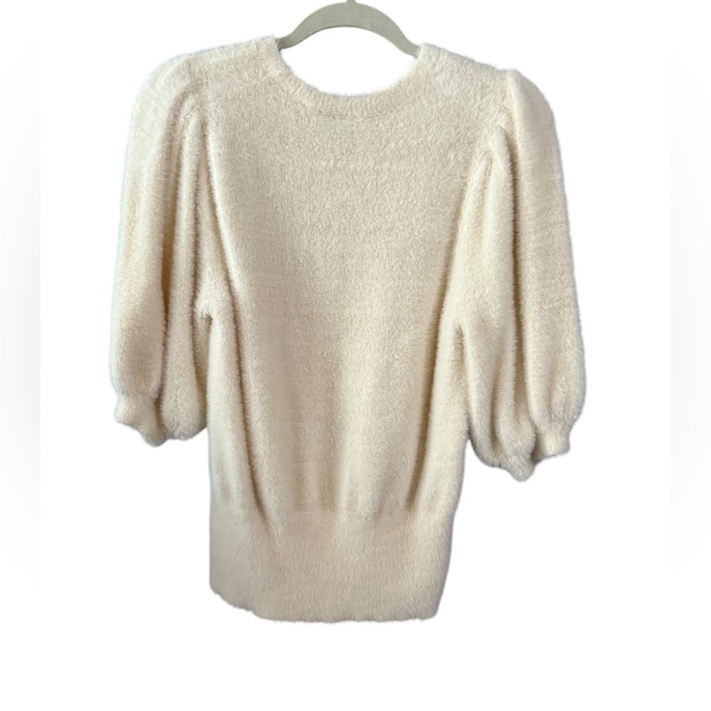 Ann Taylor Off White Short Sleeve Sweater Top Size Large - Picture 3 of 4